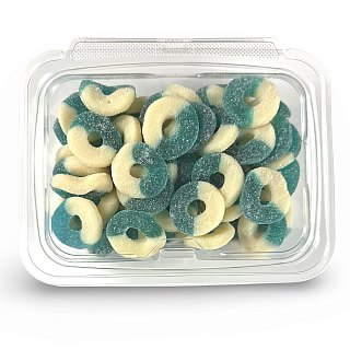 Fruity Flavorful Nostalgic Blue Raspberry Gummy Rings Candy 1lb. - Specialty Snack by Tribeca Curations