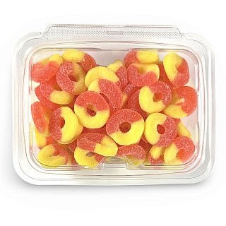Fruity Flavorful Nostalgic Peach Gummy Rings Candy 1lb. - Specialty Snack by Tribeca Curations