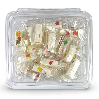 Fruity Jujube Nougat, Sweet Chewy Candy with Tangy Fruit Bits, 1 lb. Tub - Specialty Snack by Tribeca Curations