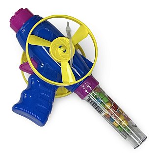 Fun Candy With Built in Toys - Candy Filled Disk Launcher, 2 Pack (Colors vary) - Specialty Snack by TRIBECA CURATIONS