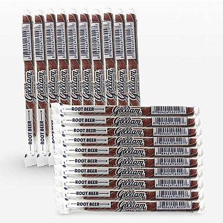 Gilliam Nostalgic Candy Sticks – Classic Retro Sweet Treats | Root Beer Flavor, 20 Count - Specialty Snack by Gilliam