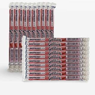 Gilliam Nostalgic Candy Sticks – Classic Retro Sweet Treats | Raspberry Flavor, 20 Count - Specialty Snack by Gilliam
