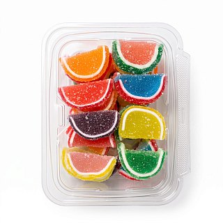 Gourmet Agar Jelly Fruit Slices, 1 lb Tub, Full Size, 20+ Fruit Flavors | Assorted - Specialty Snack by Carlotta's Bakery