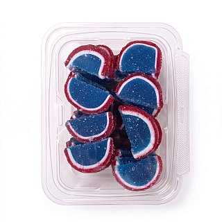 Gourmet Agar Jelly Fruit Slices, 1 lb Tub, Full Size, 20+ Fruit Flavors | Blue Raspberry - Specialty Snack by Carlotta's Bakery