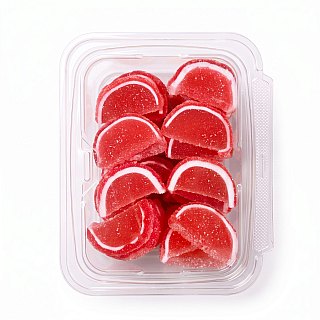 Gourmet Agar Jelly Fruit Slices, 1 lb Tub, Full Size, 20+ Fruit Flavors | Cherry - Specialty Snack by Carlotta's Bakery