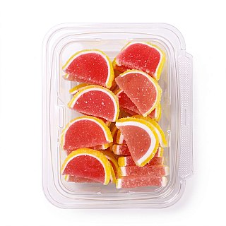 Gourmet Agar Jelly Fruit Slices, 1 lb Tub, Full Size, 20+ Fruit Flavors | Grapefruit - Specialty Snack by Carlotta's Bakery