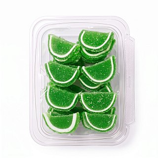 Gourmet Agar Jelly Fruit Slices, 1 lb Tub, Full Size, 20+ Fruit Flavors | Lime - Specialty Snack by Carlotta's Bakery