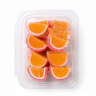 Gourmet Agar Jelly Fruit Slices, 1 lb Tub, Full Size, 20+ Fruit Flavors | Peach - Specialty Snack by Carlotta's Bakery