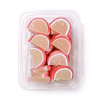 Gourmet Agar Jelly Fruit Slices, 1 lb Tub, Full Size, 20+ Fruit Flavors | Pear - Specialty Snack by Carlotta's Bakery