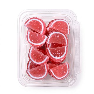Gourmet Agar Jelly Fruit Slices, 1 lb Tub, Full Size, 20+ Fruit Flavors | Pomegranate - Specialty Snack by Carlotta's Bakery