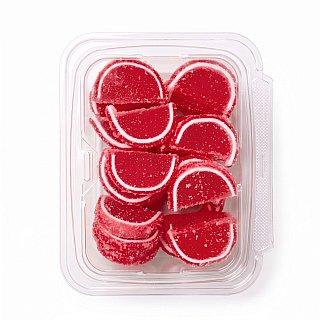 Gourmet Agar Jelly Fruit Slices, 1 lb Tub, Full Size, 20+ Fruit Flavors | Raspberry - Specialty Snack by Carlotta's Bakery