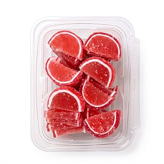 Gourmet Agar Jelly Fruit Slices, 1 lb Tub, Full Size, 20+ Fruit Flavors | Strawberry - Specialty Snack by Carlotta's Bakery