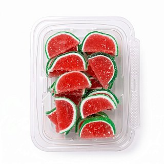 Gourmet Agar Jelly Fruit Slices, 1 lb Tub, Full Size, 20+ Fruit Flavors | Watermelon - Specialty Snack by Carlotta's Bakery