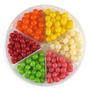 Gourmet Candy Gift Tray – 6 Compartment Premium Assortment | 6 Flavor Sours Chewy Candy - Specialty Snack by Carlotta's Bakery