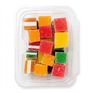 Gourmet Fruit STACKUPS| Assorted Agar Jelly Fruit Candy | Soft & Tender | 1 lb Tub - Specialty Snack by Carlotta's Bakery
