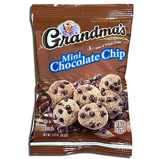 Grandma's Whole Grain Mini Chocolate Chip Cookies, 1.22 Oz, 10 Ct - Specialty Snack by Grandma's Cookies