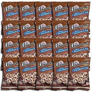 Grandma's Whole Grain Mini Chocolate Chip Cookies, 1.22 Oz, 20 Ct - Specialty Snack by Grandma's Cookies