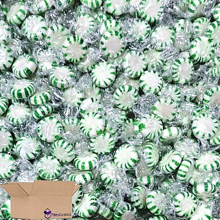 Green & White Individually Wrapped Spearmint Starlight Mints Bulk 6 Pounds - Specialty Snack by Tribeca Curations