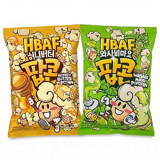 HBAF Korean Popcorn 3 Pack, Choose Flavor Imported Sweet, Savory & Spicy Gourmet Popcorn - Specialty Snack by HBAF