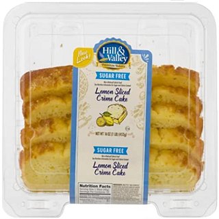 Hill & Valley Sugar Free Sliced Creme Cake | Lemon | 16 Oz | Pack of 2 - Specialty Snack by Hill & Valley