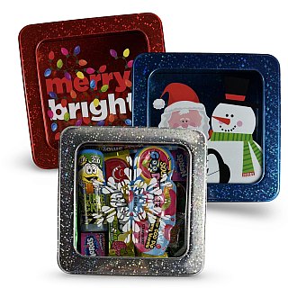 Holiday Candy Gift Tin | Square Color Tin with 1.5 lbs of Fruity, Sour & Sweet Candy | Great Gift Idea - Specialty Snack by Tribeca Curations