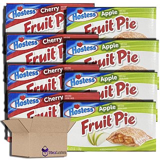 Hostess Cherry and Apple Fruit Pie Combo, 4.25 Ounce, 8 Count - Specialty Snack by Hostess