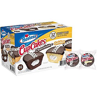 Hostess Chocolate Cupcakes & Golden Cupcakes Variety Pack (32 Ct.) - Specialty Snack by Hostess