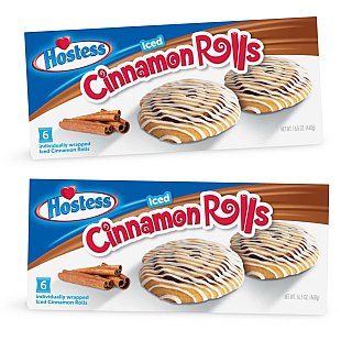 Hostess Cinnamon Rolls Snack Cake 6 Packs, 2 Boxes (12 Rolls Total) - Specialty Snack by Hostess