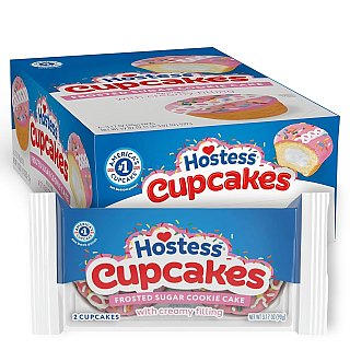 Hostess Frosted Sugar Cookie Cake Cupcakes – 6 Twin Packs (12 Cakes) | Creamy Filling & Icing - Specialty Snack by Hostess