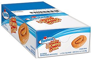 Hostess Jumbo Honey Bun, 4.75 Ounce , 6 Count - Specialty Snack by Hostess