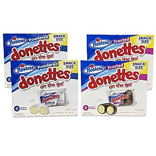 Hostess Powdered and Chocolate Frosted Donettes Bulk Value Pack (96 Total Donuts) - Specialty Snack by Hostess