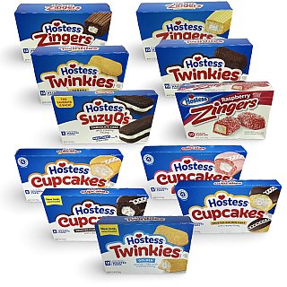 Hostess Snack Cake Mystery Box | 10 Full Boxes of America’s Favorite Treats | Twinkies, Cupcakes, Zingers & More | Perfect Gift Assortment - Specialty Snack by Hostess
