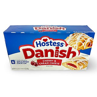 Hostess Snack Cakes Multipack Box, Cherry Danish, 6 Count Box - Specialty Snack by Hostess