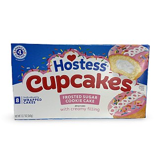 Hostess Snack Cakes Multipack Box, Frosted Sugar Cookie Cupcakes, 6 Count Box - Specialty Snack by Hostess