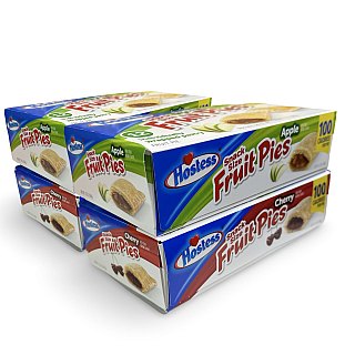 Hostess Snack Size 100 Calorie Mini Fruit Pies | Four 12 Ct Boxes | Apple & Cherry Combo | 48 Total Pies - Specialty Snack by Hostess