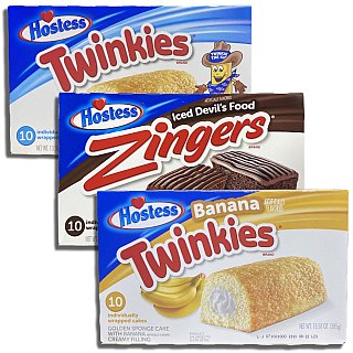 Hostess Twinkie Variety Pack with Zingers | Three Flavors: Original, Chocolate Zingers, Banana | 3 10-Packs (30 Total) - Specialty Snack by Hostess