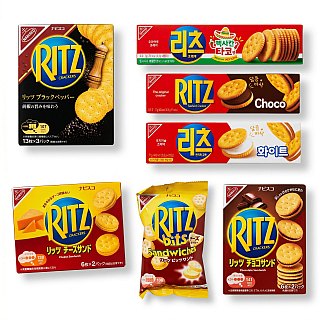 Imported Asian Nabisco Ritz Crackers, Sandwiches & Bits 4 Pack | Choose Your Flavor Cheddar, Chocolate, White & More - Specialty Snack by Nabisco