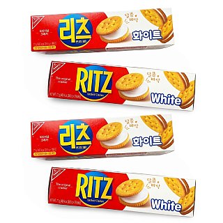 Imported Asian Nabisco Ritz Crackers, Sandwiches & Bits 4 Pack | Korean Ritz White Chocolate Sandwhich - Specialty Snack by Nabisco