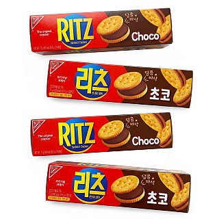 Imported Asian Ritz Crackers, Sandwiches & Bites 4 Pack | Korean Ritz Chocolate Sandwich - Specialty Snack by Ritz