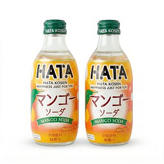 Imported Asian Soda & Drinks 2 Pack | Japanese & Taiwanese Beverages | Hata Mango Soda - Specialty Snack by Tribeca Curations
