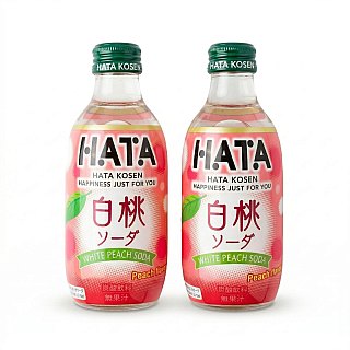 Imported Asian Soda & Drinks 2 Pack | Japanese & Taiwanese Beverages | Hata White Peach Soda - Specialty Snack by Tribeca Curations