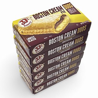 JJ's Bakery Classic Glazed Fruit & Cream Pies – 4 oz, 6 Pack | Boston Cream - Specialty Snack by JJ's Bakery