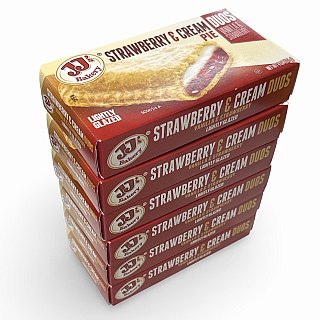 JJ's Bakery Classic Glazed Fruit & Cream Pies – 4 oz, 6 Pack | Strawberries N Cream - Specialty Snack by JJ's Bakery