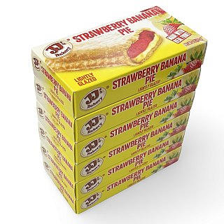JJ's Bakery Classic Glazed Fruit & Cream Pies – 4 oz, 6 Pack | Strawberry Banana - Specialty Snack by JJ's Bakery