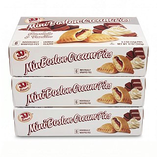 JJ's Bakery Mini Snack Pies | Boston Cream | 3 Box Bundle - Specialty Snack by JJ's Bakery