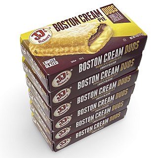 JJ's Bakery Boston Cream Glazed Snack Pies 4oz, Pack of 6 - Specialty Snack by JJ's Bakery