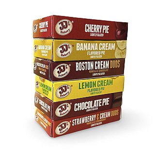 JJ's Bakery Cream Pie 6 Flavor Variety Pack: Cherry, Chocolate and Banana, Lemon, Strawberry and Boston Cream Pies | 6 Pack - Specialty Snack by JJ's Bakery