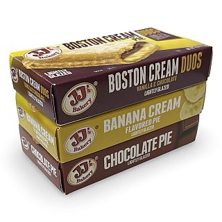 JJ's Bakery Pies Variety Pack (Boston Cream / Chocolate / Banana) | 12 Count - Specialty Snack by JJ's Bakery
