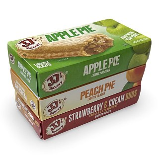 JJ's Bakery Pies Variety Pack (Peach / Apple / Strawberry Cream) | 12 Count - Specialty Snack by JJ's Bakery