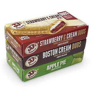 JJ's Bakery Pies Variety Pack (Strawberry Cream / Apple / Boston Cream) | 12 Count - Specialty Snack by JJ's Bakery